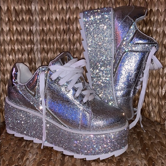 Dolls Kill Shoes - NIB YRU 💎Crystal LaLa Platform Sneakers💎💧